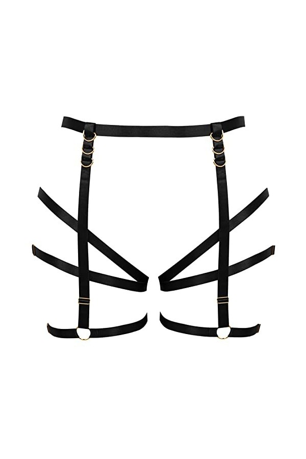 Femmes ceinture ceinture plus taille cuisses élégant évidé punk garter ceinture gothique carnaval Halloween costume Blanc