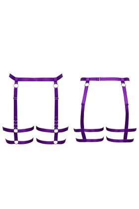 BBOHSS Femmes Body harnais jambes lacets cuisses de grande taille élégant ceinture punk gothique carnaval Halloween femme cad