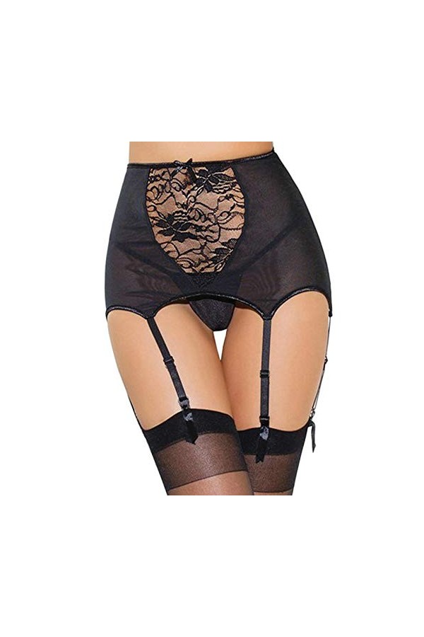 Lingerie Sexylingerie Érotique Femmes Taille Haute Ceinture Dentelle Jarretière Grande Taille S-3Xl-B_M