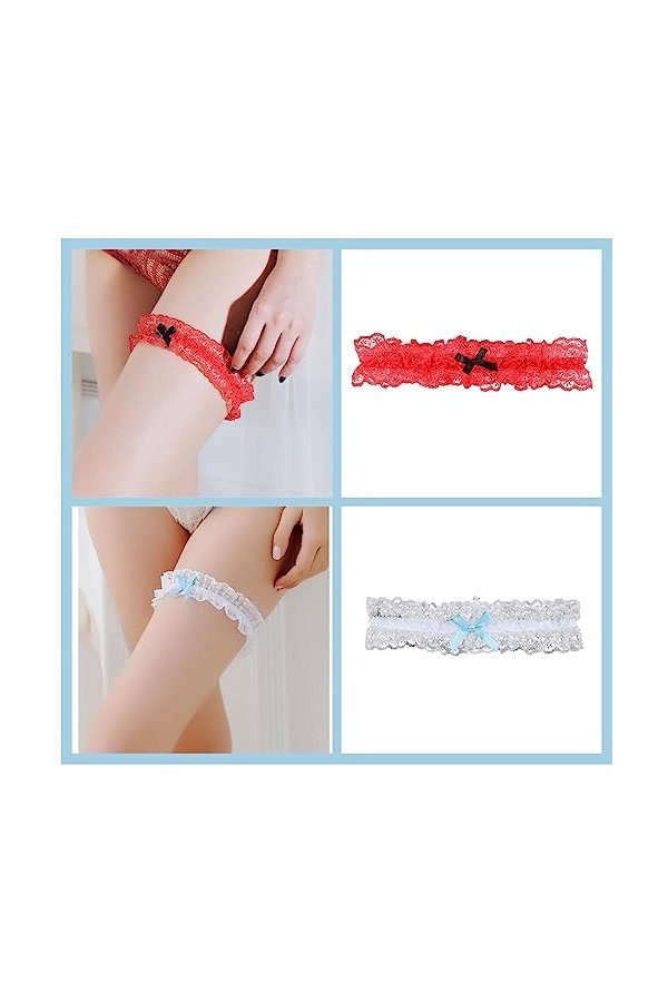 Lot de 2 jarretelles pour la mariée, lingerie sexy femme, une jarretière pour toutes les occasions. Porte-jarretelles origina