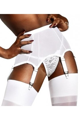 sofsy Collant Femme Transparent/Bas Femme - Bas pour Porte Jarretelle de 15 Deniers Porte-Jarretelles Non Inclus Beige 5 - 