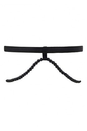 POUPEE Perles de lamour Jarretière, Schwarz, Taille Unique Femme