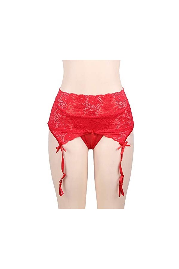 L-Yune, Bretelles En Dentelle Femmes Sexy Taille Haute Jarretière Ceinture Avec Des Bas Ensemble Noir Rouge Porte Jaretelles 