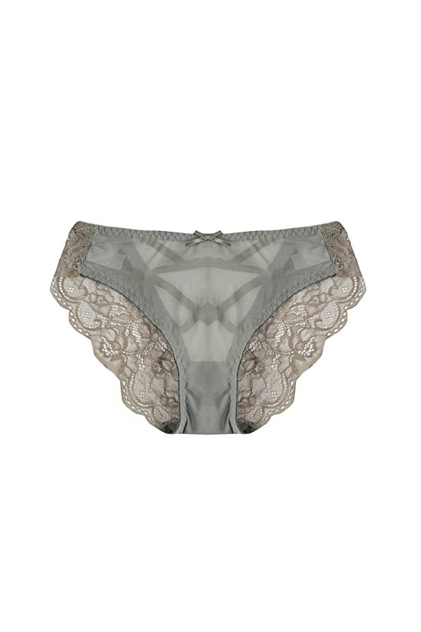 NHNKB Sexy Lace Plus Size Sous-vêtements en résille Dos Taille Basse Femme Culotte Spandex Hommes Sous-vêtements, Noir , L