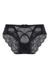 NHNKB Sexy Lace Plus Size Sous-vêtements en résille Dos Taille Basse Femme Culotte Spandex Hommes Sous-vêtements, Noir , L