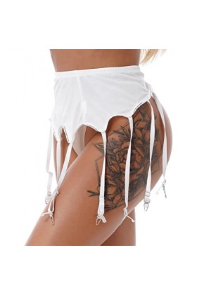 Alvivi Femme Porte-Jarretelle Sexy Grande Taille avec 6 Pinces Réglable Jarretelle Haut Lingerie de Nuit Bas Harnais sous Vet