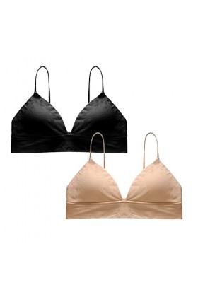 YSYOkow 2PCS Soutien-Gorge De Ultra-Mince Triangle en Sexy sans Armatures, Lingerie sans Rembourrage et Col en V Profond Sout