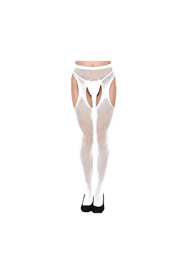 Qixiu Fishnet Sexy Soft Bodysuit Ouvert Femmes Lingerie Collants Dentelle Transparente Lingerie Sexy Dentelle Homme Green, O