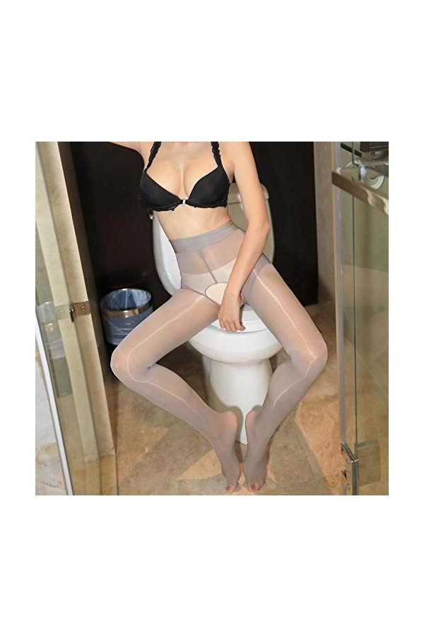 A1-Brave Dames Bas Collants Sexy à lhuile Brillante Brillante pour Femmes Color : Gray 