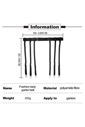 Porte-jarretelles pour Femme Chaussettes Sexy Porte-jarretelles pour Bas de Cuisse avec 4/6 Clips Métalliques, Femmes Sexy Pu