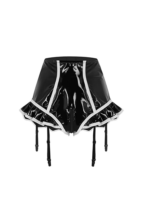 IEFIEL Strings Tangas Femmes Erotique Porte-Jarretelles Bas avec Clips Réglable Séduction sous-vêtements Jarretière Jarretell