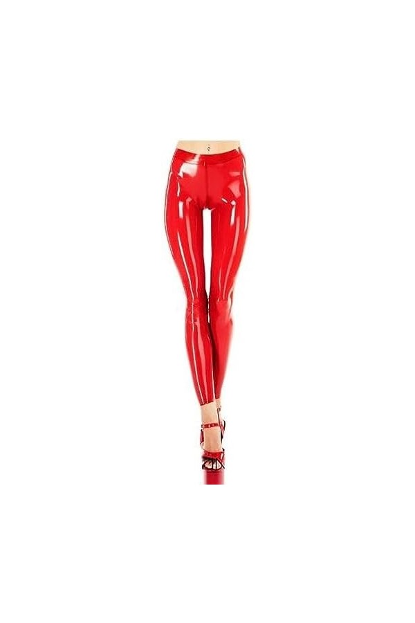 IDOBLO Leggings en Latex Pantalons en Caoutchouc pour Femmes Leggings en Latex Maigres Personnalisés,Clair,XXL