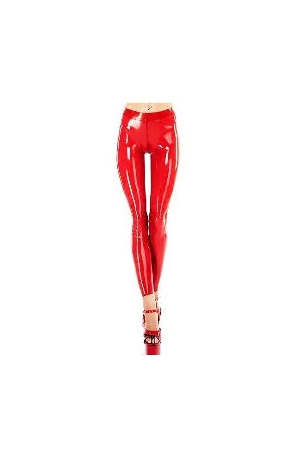 IDOBLO Leggings en Latex Pantalons en Caoutchouc pour Femmes Leggings en Latex Maigres Personnalisés,Clair,XXL