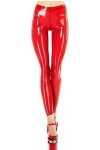IDOBLO Leggings en Latex Pantalons en Caoutchouc pour Femmes Leggings en Latex Maigres Personnalisés,Clair,XXL
