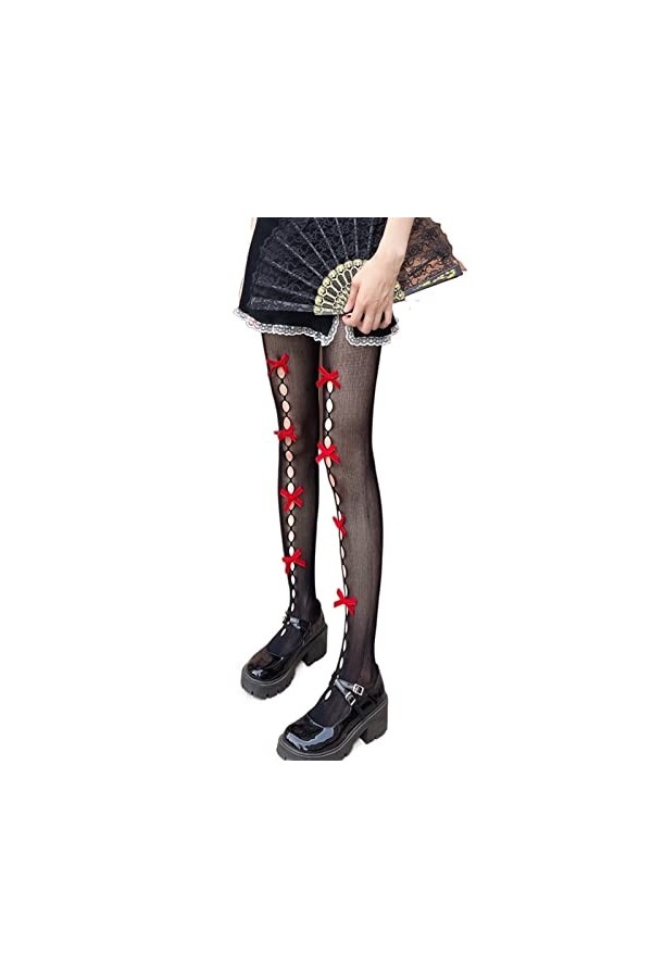 CuteyRain Bas, Lingerie Sexy Dentelle Femmes Collant Bas Style Japonais Lolita Kawaii Cuisse Haute Stocking Pantyhose Creux H