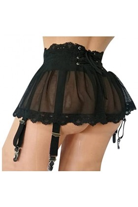 Robe sexy pour femme - Grande taille - Porte-jarretelles - Ceinture porte-jarretelles - Dentelle - Maille - Sous-vêtements - 