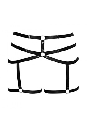 BBOHSS Body Harness Plus Size Punk Jarretière de jambe Lingerie Cuisse Bas gothique Carnival Accessoires 12 couleurs, noir a,