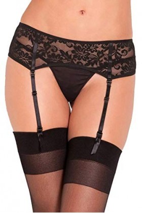 Ancaiqi Femme Porte-Jarretelles Sexy avec Dentelle Lingerie Jarretière Ajustables G-Strings