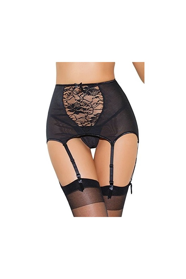 Ancaiqi Femme Porte-Jarretelles Sexy avec Dentelle Lingerie Jarretière Ajustables G-Strings