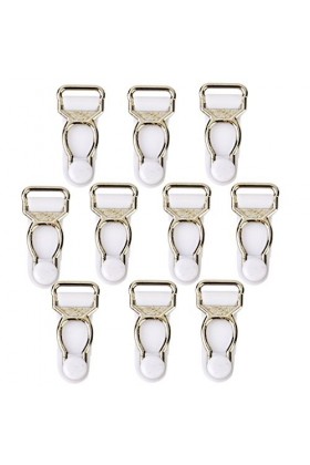 10pcs Clips Porte-jarretelles Clip Crochet Poignées Blanc Vêtement Accessoire
