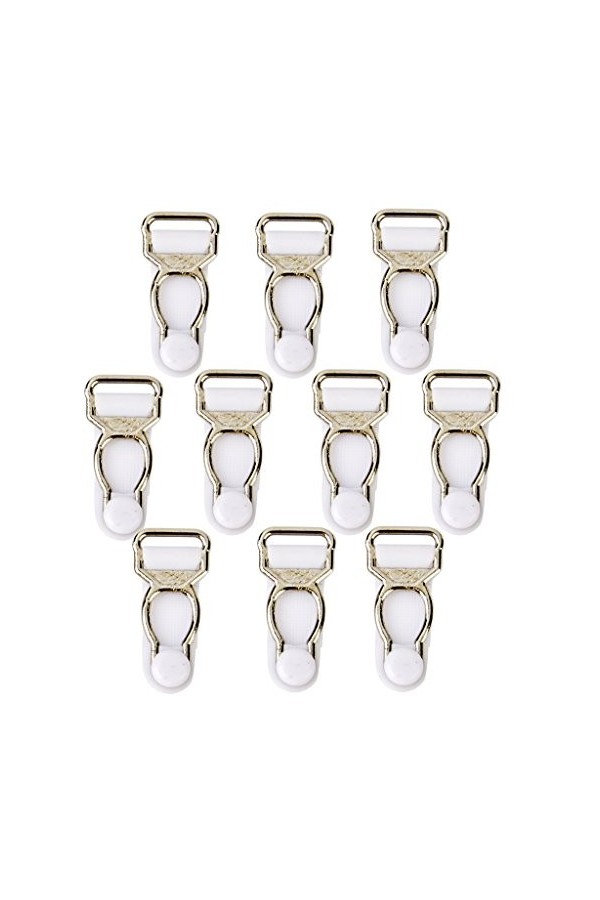 10pcs Clips Porte-jarretelles Clip Crochet Poignées Blanc Vêtement Accessoire