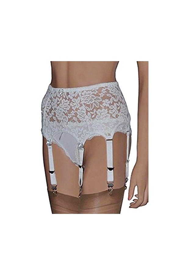 Sunfanrtnn Femmes Porte-jarretelles en Dentelle Sexy avec 6 Bretelles Ceinture pour Bas Cuisse Lingerie V괥ments de Nuit,XL,No