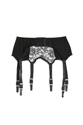 6 sangles porte-jarretelles ceinture pour bas - Noir - Medium