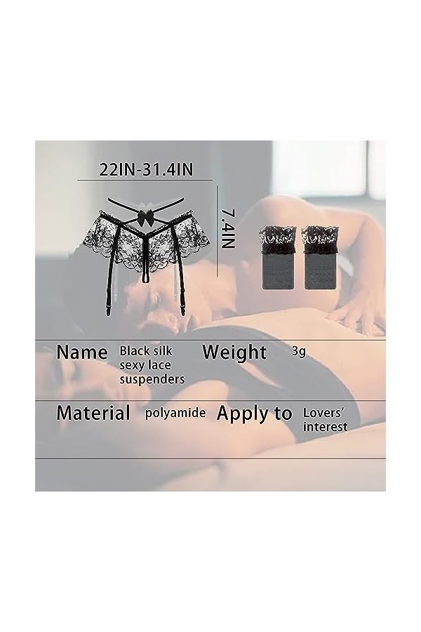 CLDURHGE Porte-jarretelles pour femmes Porte-jarretelles en dentelle Porte-jarretelles pour femmes Sexy Large 4 Bretelles Bre