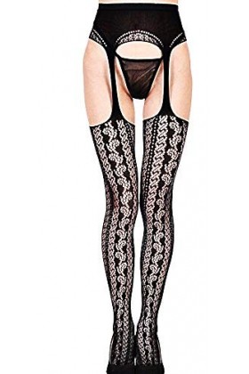 Inception Pro Infinite Bas femme - femme sexy - faux - travaillé - dentelle - bretelles travaillées - taille unique - élastiq