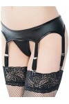 Yummy Bee - Porte-Jarretelles Étroit Mince Similicuir Métal Lingerie String Grande Taille 36-54 42 