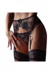 ROSVAY Sexy Damen Strumpfgürtel Transparent Mesh Hohe Taille mit 4 verstellbaren Clips, Durchsichttige Strapsgürtel Blumenmus