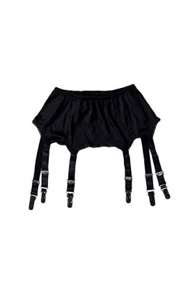 Frecoccialo Femmes Sexy Perspective 6 Bretelles Porte-Jarretelles Dentelle Ceinture pour Bas Cuisse Lingerie Vêtements de Nui