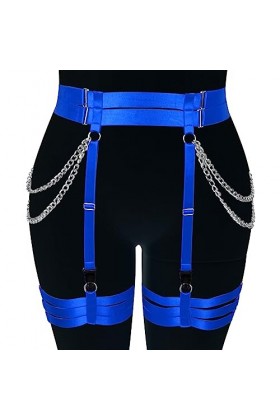 Chaîne de ceinture gothique pour femme, porte-jarretelles, bas de corps, jambe, cuisse, sangle de taille en métal, festival, 