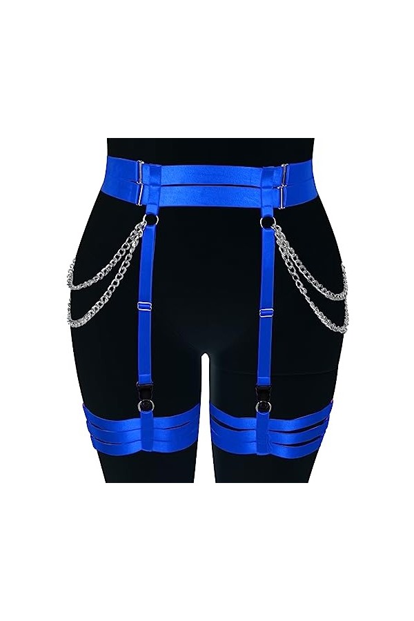 Chaîne de ceinture gothique pour femme, porte-jarretelles, bas de corps, jambe, cuisse, sangle de taille en métal, festival,