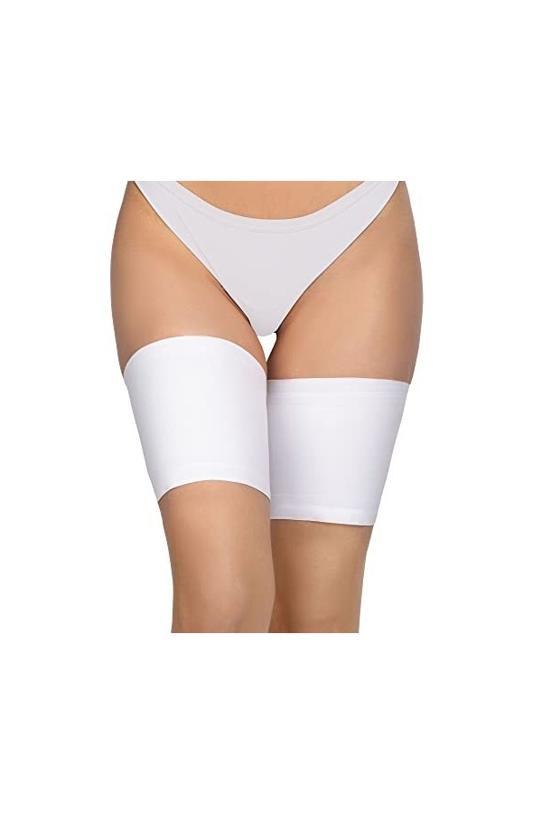 ANNES Bandes élastiques de cuisse anti-frottement Pour femme Doublure satin et dentelle Silicone antidérapant - Beige - X-Lar
