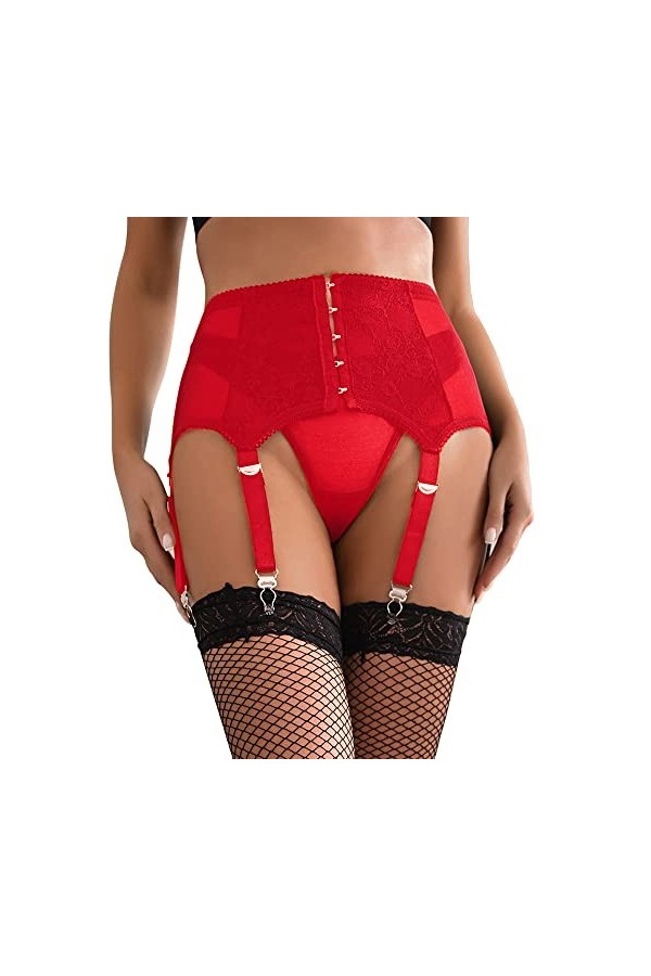 Yummy Bee - Ensemble porte-jarretelles à 6 sangles – Ensemble porte-jarretelles taille haute Waspie – Sangles métalliques – E