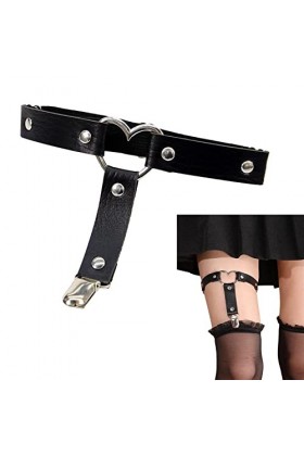 Porte Jarretelle,Porte Jarretelle Noir,Style en Forme de Cœur Jarretière,Jarretière Cuisse,Harnais de Jambes Femme Jarretière