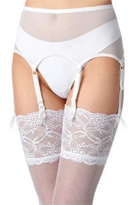 Merry Style Porte-Jarretelles en Dentelle Lingerie Sexy sous-vêtement Femme MSKS912 Ebène, XL 
