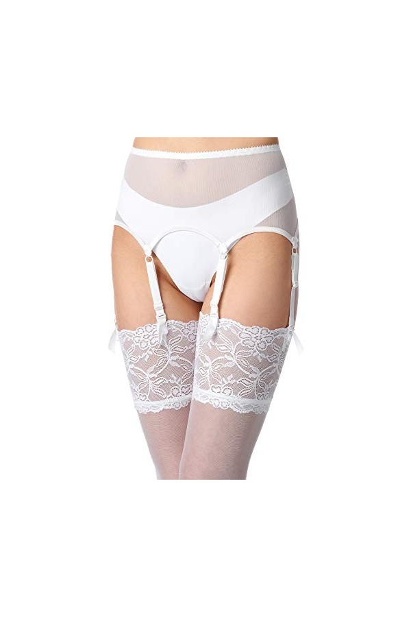 Merry Style Porte-Jarretelles en Dentelle Lingerie Sexy sous-vêtement Femme MSKS912 Ebène, XL 