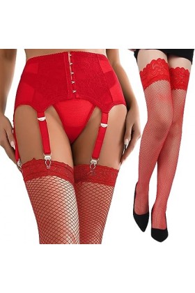 ohyeahlady Porte-Jarretelles Sexy et Bas Grande Taille Bas et Porte Jarretelle Ensemble Guêpière Porte Jarretelle avec 6 Atta