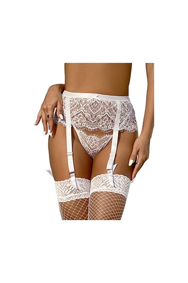 ohyeahlady Porte Jarretelle Ensemble Porte-jarretelles Guêpière Taille Haute Porte Jaretelle Grande Taille Jarretières avec 4