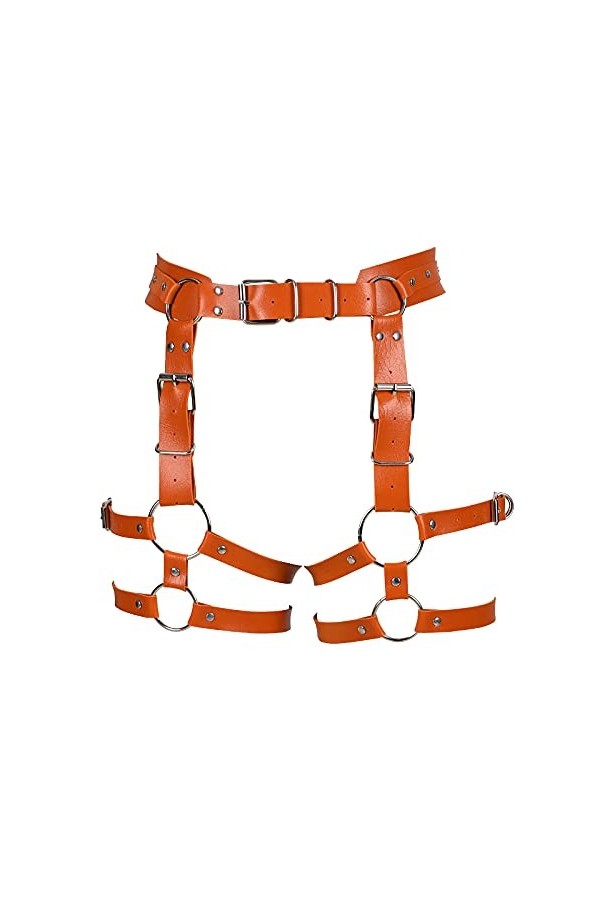 BBOHSS Harnais de corps pour femmes Mode Cuir Porte-jarretelles Carnaval Gothique Halloween Punk Festival De Danse Jarretière