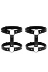 JJDreams Jarretière Cuisse Cuir Harnais Femme Porte-jarretelles Jambe Gothique Choker Noir