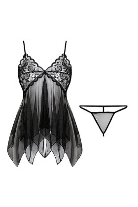 Lingerie Sexy Femme Coquine Hot Grande Taille Sous-vêtements amusants pour femmes Fil doux Deep V Sexy Lace Hanging See Throu