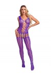 Runhomal Bodystocking Femme Lingerie Sexy Combinaison en Résille Fishnet Sous-Vêtement Transparent Sexy Collants Bodysuit Vêt