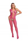 Runhomal Bodystocking Femme Lingerie Sexy Combinaison en Résille Fishnet Sous-Vêtement Transparent Sexy Collants Bodysuit Vêt