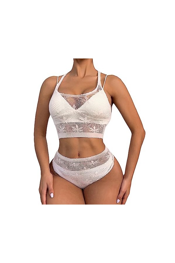 Lingerie Sexy Femme Coquine Hot Grande Taille sous-vêtements Sexy en résille de Bikini à la Mode pour Femmes Lingerie Ouverte