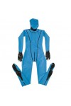 Latex Suit Rubber Full-Body Catsuit Suit Light Blue Hood Catsuit Size