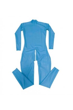 Handmade Zipper Full body Design Sexy Latex Tight Jumpsuit Rubber Catsuit Clothing with Crotch Zip Suitable for men and women