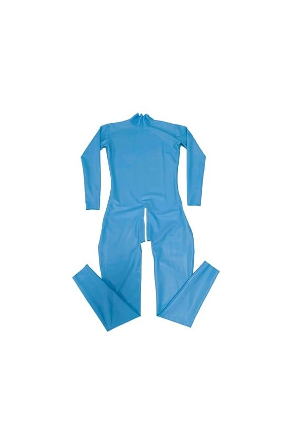 Handmade Zipper Full body Design Sexy Latex Tight Jumpsuit Rubber Catsuit Clothing with Crotch Zip Suitable for men and women